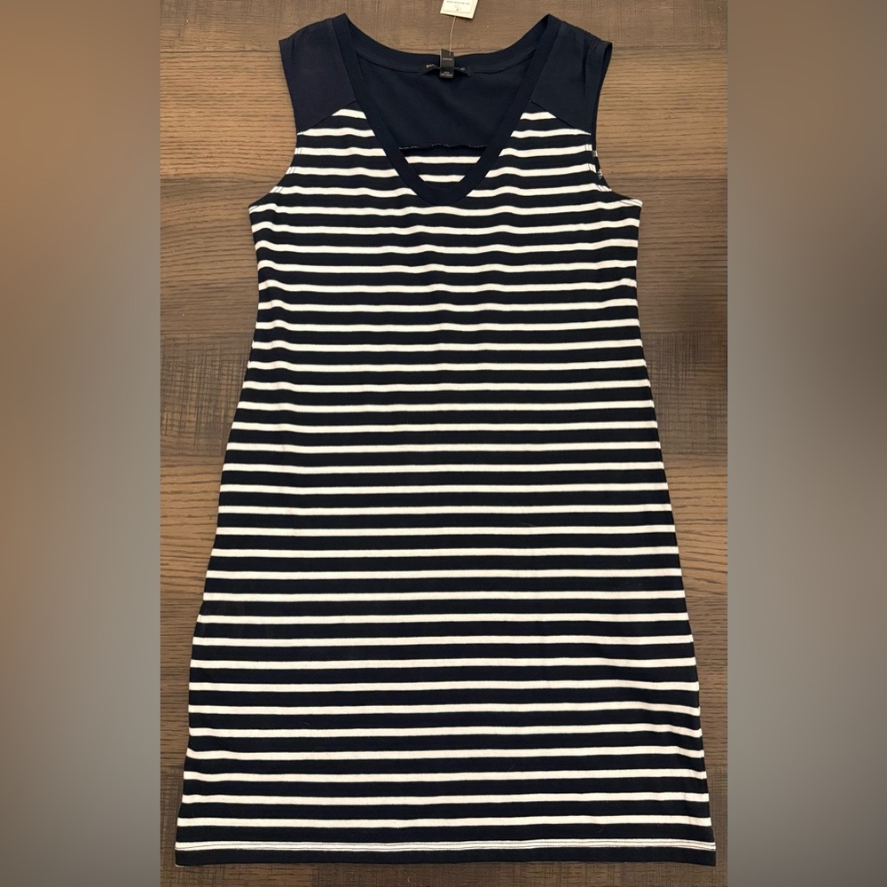BANANA Republic  Factory  Sleeveless Dress Navy and White Stripes Size XSP